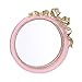 Beatifufu 1Pc European Style Single Side Mirror Floral Frame Makeup Mirror Handheld Bow Mirror Desk Mirror Dressing Mirror Round Make Up Mirror Cute Small Mirror Resin Outdoor Travel Wallet