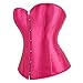 Corset Top Bustier Victorian Lace up Lingerie Women Overbust Renaissance Halloween Satin Plus Size Fashion Rose Red M