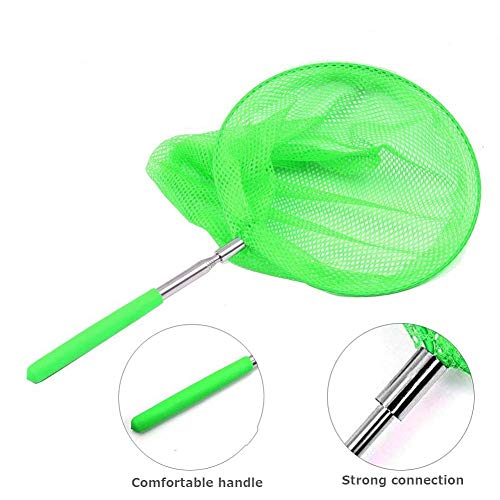 Schmetterling Net Kinder, 3 Stück Teleskop Kescher Kinder, Ausziehbar Klein Schmetterlingsnetz Ideal zum Fangen von Insekten Bugs Angeln Garten Pool Outdoor Fischernetz