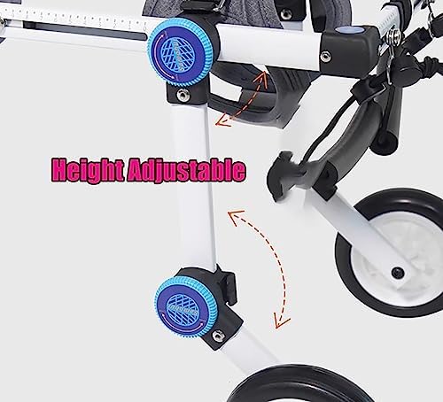Adjustable Dog Wheelchair for Small Pets, Lightweight Cat Cart with Soft Harness, Ideal for Dogs & Cats with Weak Hind Legs, Rehabilitation & Mobility Support