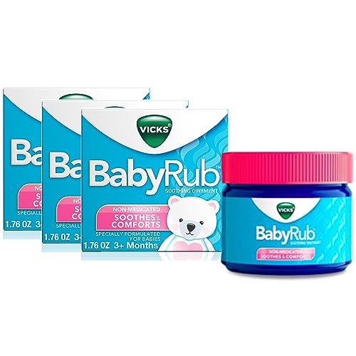 Image of Vicks BabyRub Chest Rub Ointment 1.76 oz (3 Pack) - Soothing Aloe Eucalyptus Lavender and Rosemary from the makers of VapoRub (OLD)