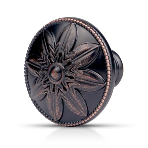 Image of 10 Pack Oil Rubbed Bronze Cabinet Knobs,1.4 inch Round Bronze Kitchen Cabinet Knobs Handles for Cabinets and Drawers, Drawer Knobs Dresser Knobs Oil Rubbed Bronze,Solid Zinc Alloy