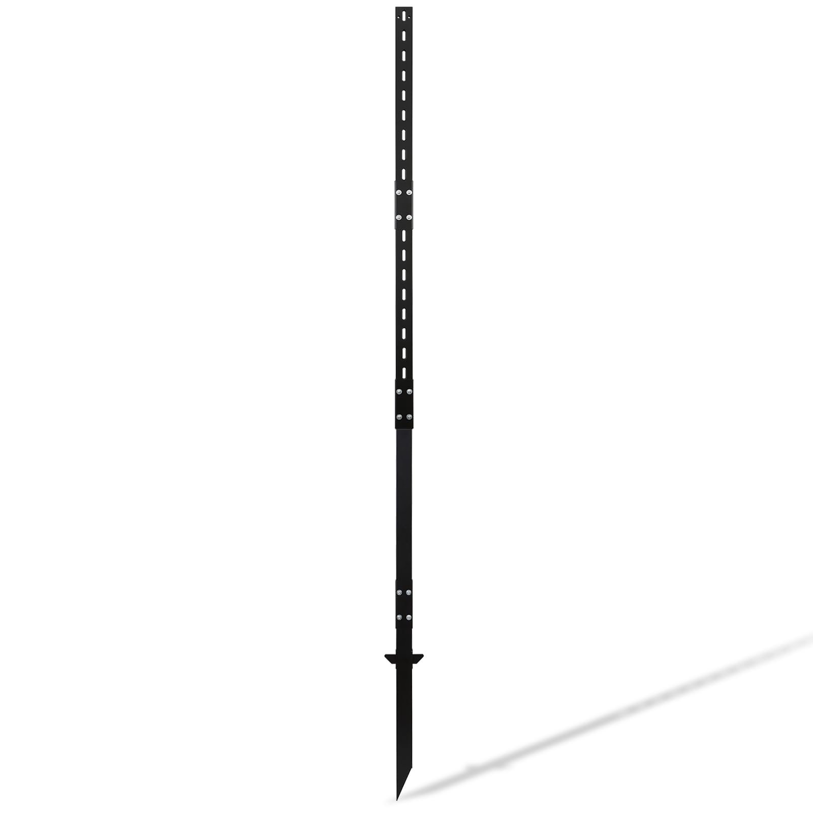 Poteau de Style I signalisation au Sol de sécurité Poteau Lourd Supports de poteaux métalliques Robustes pour Panneaux – Polyvalents et durables (Noir, 2400 mm)
