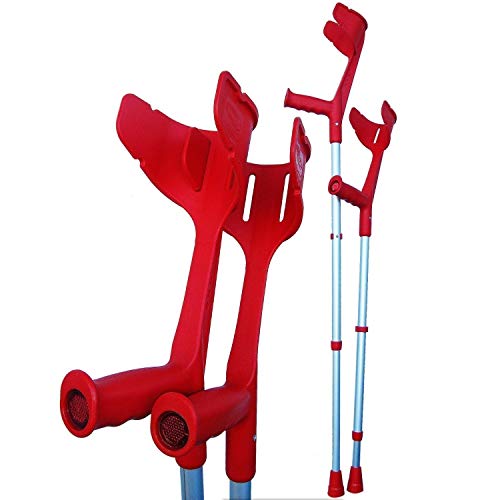 Rebotec 'Magic Twin' Strong Adjustable Crutches - Red