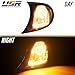 USR 02-05 3 Series E46 4 Door Euro CLEAR Black Corner Light - WITH x2 LED Bulbs UPGRADE – 2 piece Turn Signal Lamps (Left + Right) - Compatible with 2002-2005 BMW 3-Series E46 4D Sedan & 5 Door Wagon
