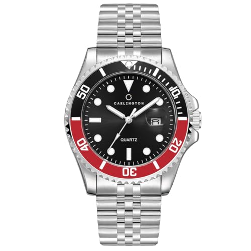 Image of Carlington Meridian Series Analog Men Wrist Watches with Stainless Steel Chain Strap & Date Display | Fashion Watches for Gents | CT - 4030