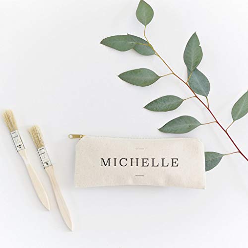 Image of The Cotton & Canvas Co. Personalized Modern Name Small Cosmetic Case and Travel Pouch for Office and On the Go
