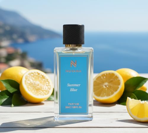 Image of Summer Blue Perfume 50ml for Men & Women | Fresh Aquatic Citrus Fragrance | Long Lasting Luxury Perfume Spray | Premium Oceanic Aromatic Scent for Office, Gym, Daily Wear & Summer Use