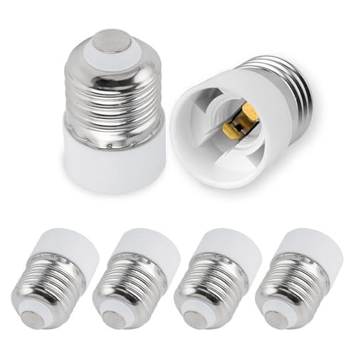 SCNNC Convertidor adaptador de E27 a E14, adaptador portalámparas de E27 a E14 para bombilla halógena LED CFL incandescente, 6 unidades