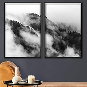 signwin 2 Piece Framed Canvas Wall Art Foggy...