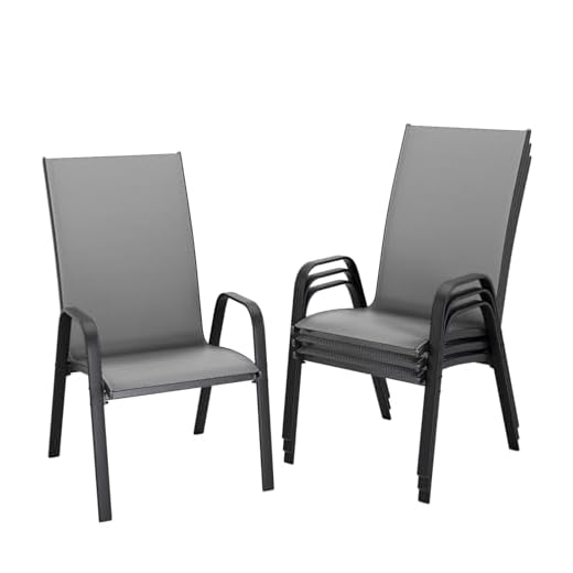 Set of 4 Sturdy Outdoor Dining Chairs