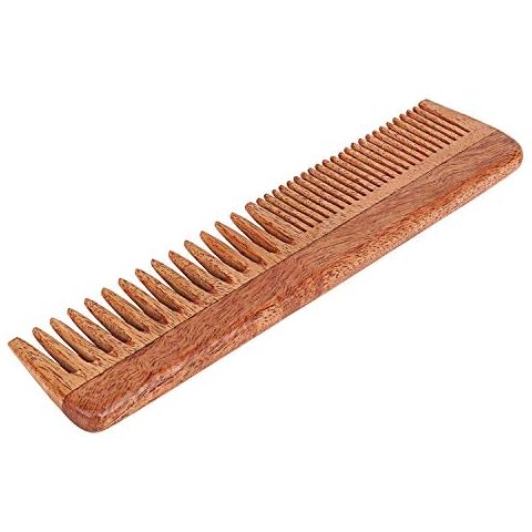 Peine de madera de Neem SVATV para cabello grueso, rizado y ondulado Cover