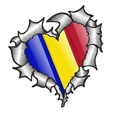 Cuore a Forma di Metallo Strappato Romania Rumeno