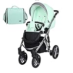 Kinderwagen 3in1 2in1 Isofix Kombikinderwagen Set + Zubehör Farbauswahl Mila Premium Silver by ChillyKids Black 04 4in1 Autositz +Isofix