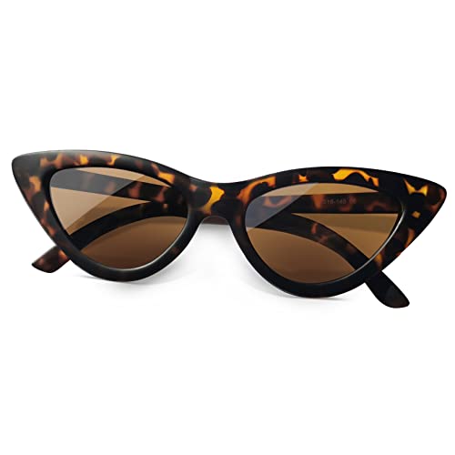 Joopin Occhiali da Sole da Donna Occhi di Gatto Polarizzati Protezione UV400 Moda Retro Triangolari Farfalla Vintage Cat Eye Sunglasses (Marroni Leopardati)