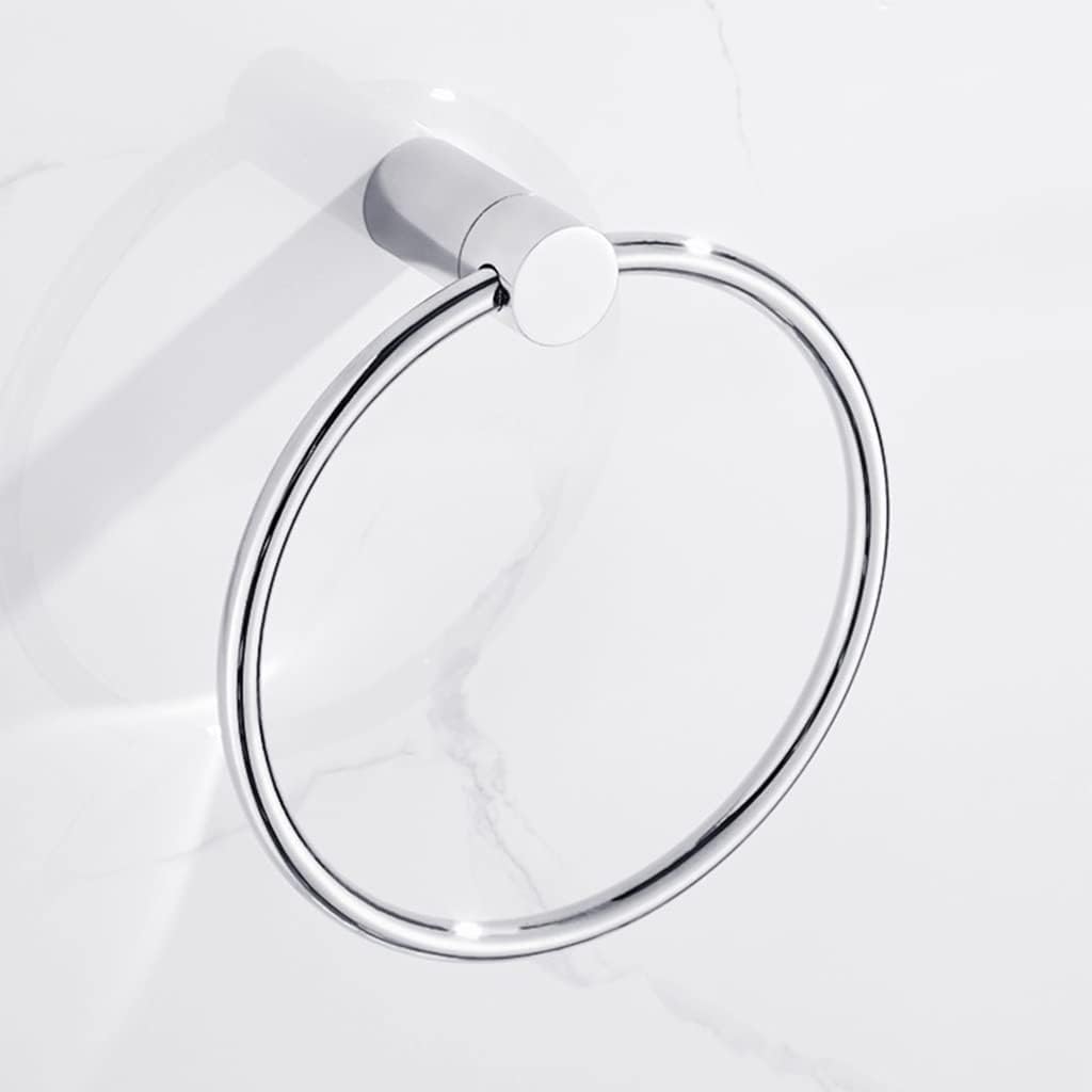 Bathroom Bath Towel Holder, Hand Towel Ring, Nordic Towel Ring, Simple Gold Full Copper Round Wall Hanger, Hand Towel Holder, Wall Mounted,Black Gold-No Punching (Light G