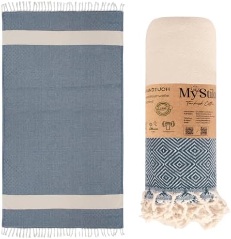 MyStilo® Strandtuch Saunahandtuch XXL - Dickes, Weiches Badetuch 100x200cm, Schnelltrocknend - Premium Hamamtuch, Handtuch für Männer, Frauen, Yoga und Fitness mit Diamantmuster (P