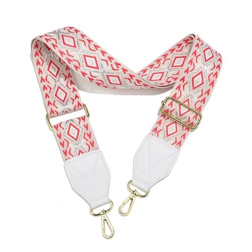Image of LEMEDE Purse Strap,2 inch Leather End Shoulder Strap Adjustable Replacement,Retro Jacquard Multi-pattern Crossbody Bag Straps