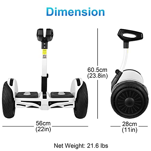 Damgoloza Smart Self-Balancing Electric Scooter, Off Road Self-Balancing Hoverboards With 10" Led Wheels And Headlights, Intelligent App Management, Easier To Ride For Kids And Adults - White #TOP5