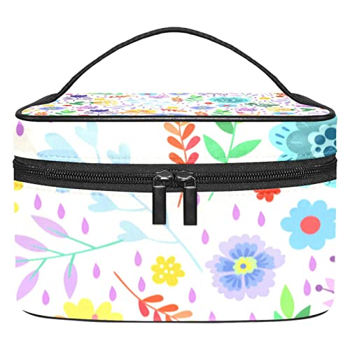 Motif de fleurs élégant pour cette trousse de toilette et pochette de maquillage