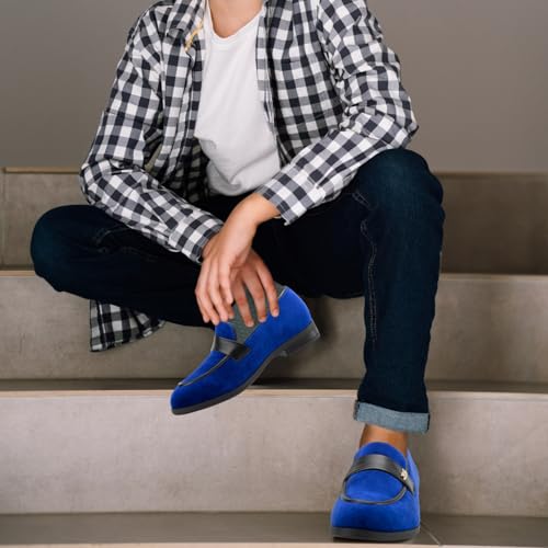 Image of JITAI Boys Dress Loafers for Weddings & School, Breathable Slip-On Leather Tuxedo Shoes, Toddler to Preteen