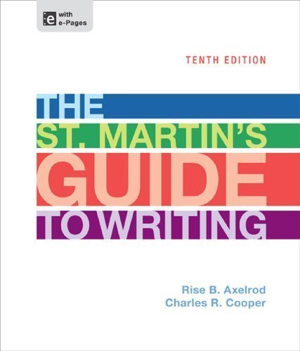 By Axelrod, Rise B., Cooper, Charles R. The St. Martin's Guide to Writing Large Print (2013) Hardcover
