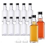 BPFY 12 Pack 3oz Glass Liquor Bottles with Lids, Empty Mini Alcohol Bottle, Small Whiskey Bottles for Cocktail, Tequila, Vodka, Wine
