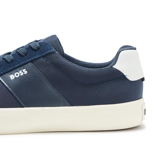 Image of BOSS Men's Aiden Logo Block Leather Low Top Sneakers