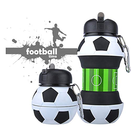Klick&GO Silicone Water Bottle Design Sports and Football, Boys, Girls and Adults, Foldable, BPA Free, Very Durable - Image 4