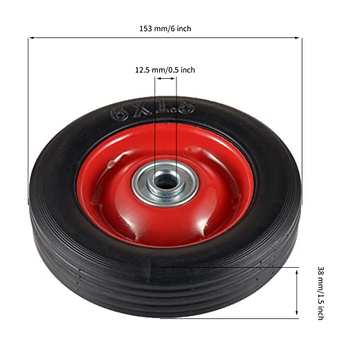 2 Paquetes de Ruedas de Goma para Carretilla de 6x1.5 pulg miniatura 3