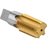Hertel Standard Pipe Tap, 1-11-1/2 NPT, 5 Flutes, High Speed Steel, TiN Finish, 3-3/4