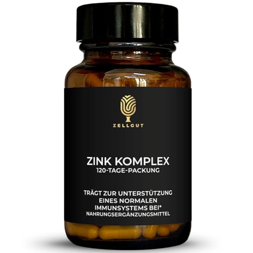 ZINK KOMPLEX • enthält 4 organisch gebundene Zink Verbindungen • hohe Dosierung • höhste Rohstoffqualität • Herstellung in Deutschland • 120 Tage Packung