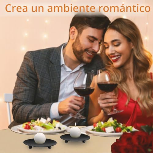 Miniatura 4 de Yohyien 4 Piezas Portavelas De Metal 9 Cm, Candelabros Para Velas, Porta Velas Decorativas, Retro Soporte Velas, Candelabros Decorativos Para Navidad, Boda, Oración, Fiesta En Casa Y Cena Negro