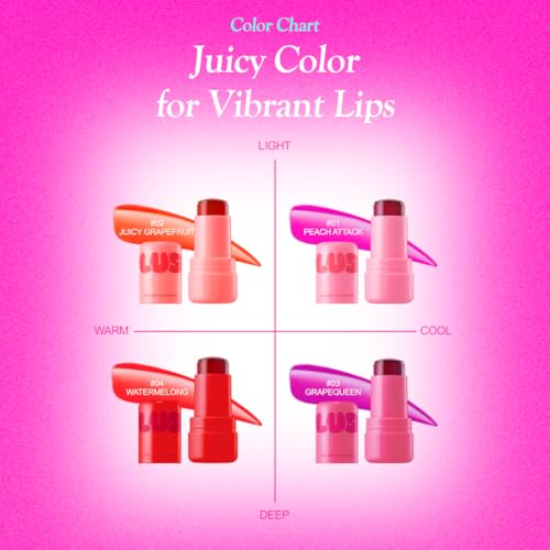 Image of Elensilia Plush Water Jelly Lip & Cheek Tint - Juicy Grapefruit, 10g (0.35oz) | Lightweight & Buildable Tint for a Natural, Fresh Glow