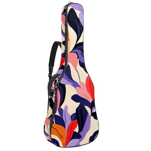 Housse de guitare acoustique en tissu Oxford épais antichoc à motif floral