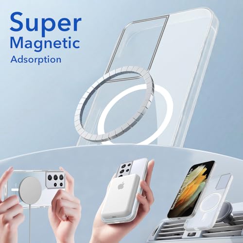 Image of Jkobi Lifetime Anti-Yellow MagSafe Compatible Clear Back Cover Case for Samsung Galaxy S21 Ultra 5G (Sleek Hard Crystal | Shockproof and Camera Protection)