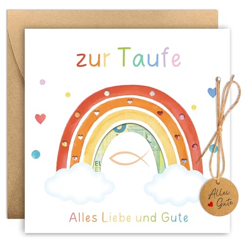 Happirra Taufkarte Mädchen Geldgeschenke Verpackung mit Umschlägen, Taufgeschenke für Mädchen, Geldgeschenk Taufe Geschenk Mädchen, Glückwunschkarten zur Taufe, Geschenke zur Taufe Mädchen