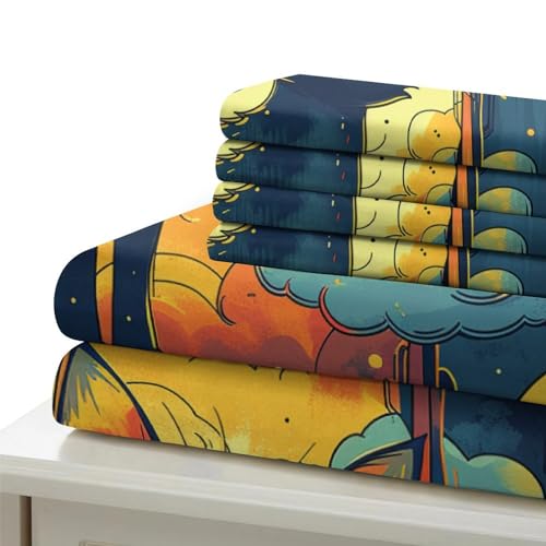 Parure de lit chat flamme 3D drap microfibre super douce - 6