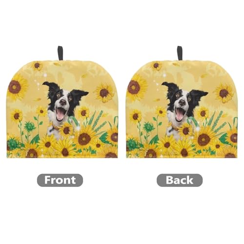 Goronwyfloyd Dog and Sunflower Teapot Cozy Breakfast Warmer Kitchen Home Decorative Tea Pots Cozy with Insulation Pad for Keep Warming Not Easy to Pilling and Fade