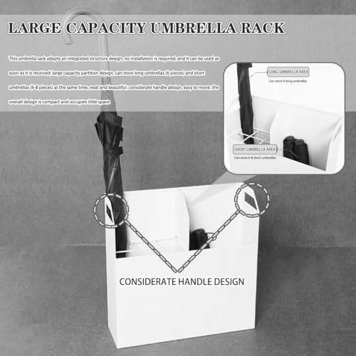 Porte-parapluie de grande capacité carré avec bac de récupération d'eau noir - 4