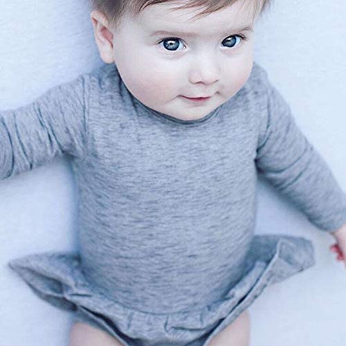 Infant Toddler Baby Girl Top Basic Plain Ruffle T-Shirt Blouse Casual Clothes (9-12 Months, White 1)
