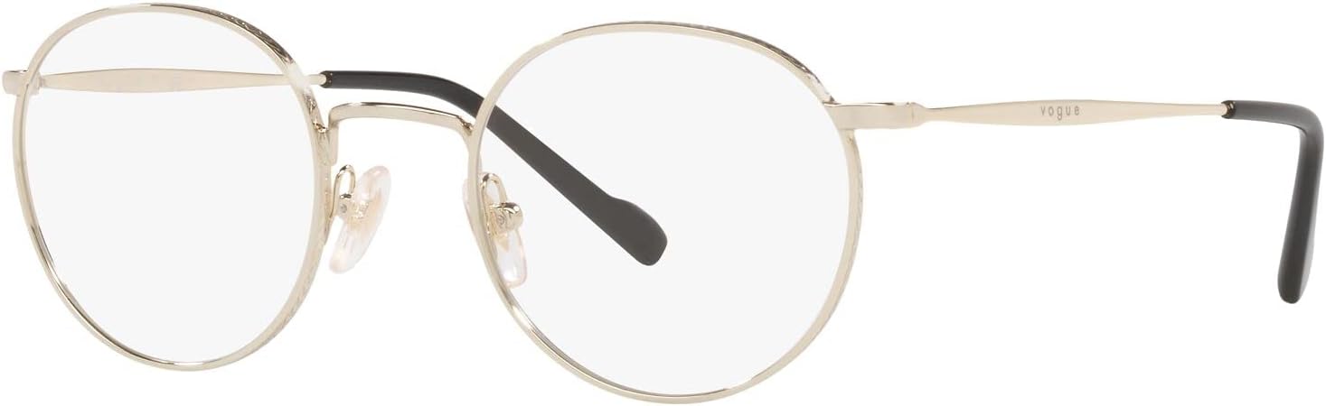 Vogue Eyewear Men's Vo4183 Round Prescription Eyewear Frames Pale Gold/Demo Lens 51 Millimeters image 2 of 7 B09V6THDVP