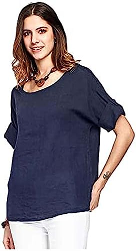 Blouse bleue Bonateks taille 42 pour femme - Chemisier bdlsc101426-n