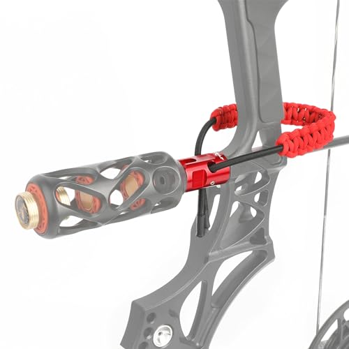 ZSHJGJR Archery Bow Wrist Sling - with Bow Stabilizer Quick Disconnect Bow Wrist Strap, Support Bow Stabilizer & V Bar Bow Stabilizer for Compound Recurve Bow Competitive Hunting (Red)