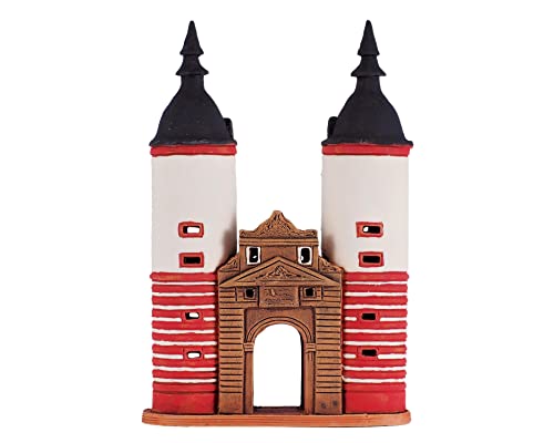 Midene Ceramic Art Tealight Candle Holder Room Decoration Handcrafted Collectible Miniature Light House Old Bridge Gate In Heidelberg A223 #TOP1