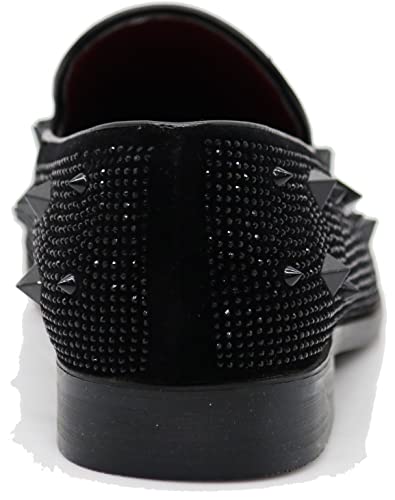 Image of SPK24 Men Vintage Spikes Sparkle Formal Tuxedo Stage Fashion Slip On Loafer Dress Shoes