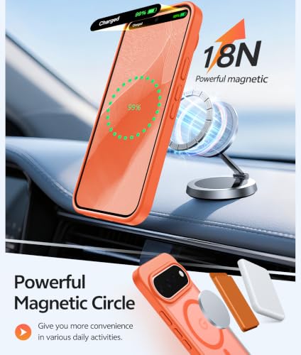 Image of FNTCASE for Google Pixel 11 Pro Case / Pixel 11 Case, with Screen Protector | Fit for Magsafe, Translucent Matte, 14FT Military Grade Drop Protection, Shockproof Protective Phone Cover, Orange