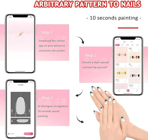 Impresora de uñas inteligente 4800 ppp con secado integrado para uso doméstico 4