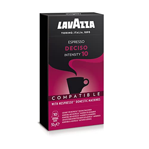 Image of Lavazza Espresso Deciso, 50 g with 10 Nos Nespresso Compatible Coffee Capsules Box