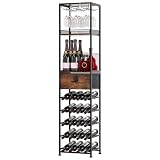 Capacité de Plus de 40 Bouteilles: Range bouteille vin peut contenir 40 bouteilles de vin standard ou 40 à 60 petites bouteilles d'alcool (cocktails/tequila). La base en V peu encombrante peut contenir 20 bouteilles standard, ce qui maximise le stockage dans un espace minimal